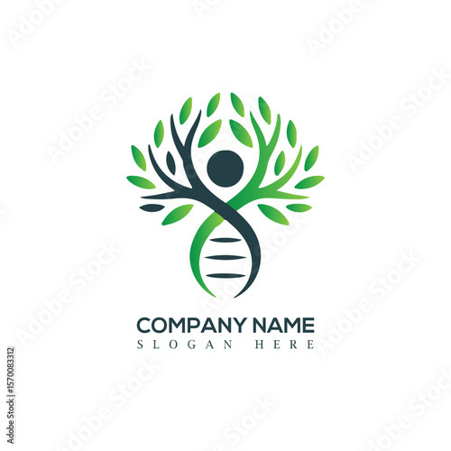 dna logo, leaf logo
