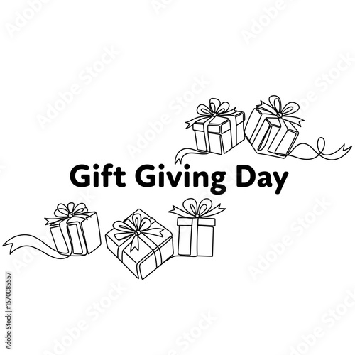 Gift boxes with ribbons for Gift Giving Day celebration  