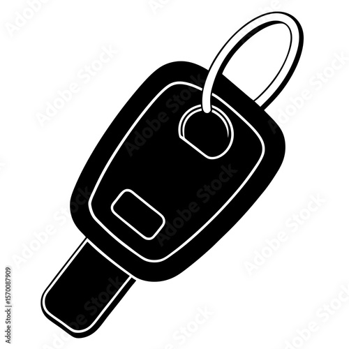 Car key fob button on white background