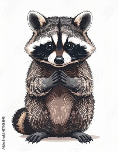 Cute Raccoon Illustration Digital Art