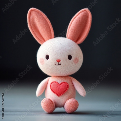 Cute bunny with heart shaped glasses. Romantic gift idea.