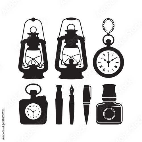 Vintage writing instruments and timepieces antique lantern