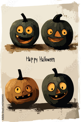 happy halloween greeting card background