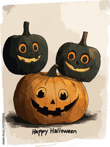 happy halloween greeting card background