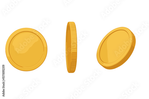 A 3D animation of a realistic empty gold coin rotating, suitable for concepts involving money, cash, and finance, including gambling games, treasure, and casino jackpots
