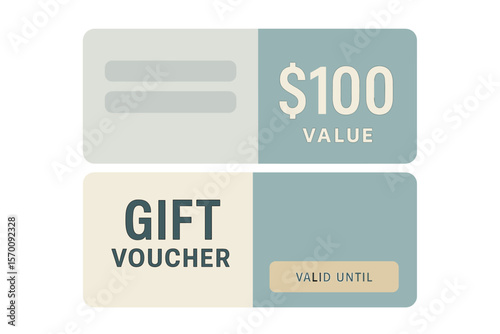 Vector illustration of a gift voucher template, showcasing both the back and front sides of the coupon