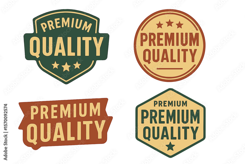Labels of premium quality boasting a retro vintage design style