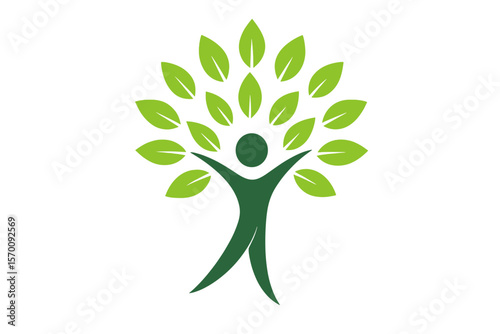 The terms people, tree, leaf, ecology, nature, logo, wellness, healthy, and life are all interconnected