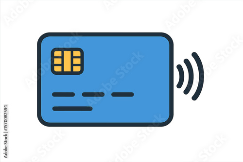 The logo for contactless credit cards represents NFC wireless payments