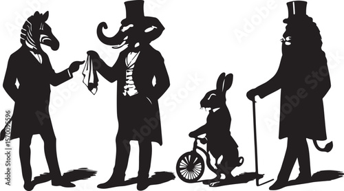 Silhouettes of musicians and people including a man and woman vector illustration