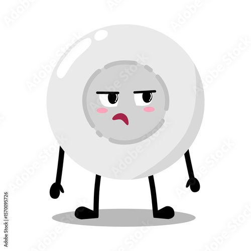 Cute Hand Drawn bored White  Blood Cell Don't Know What To Do