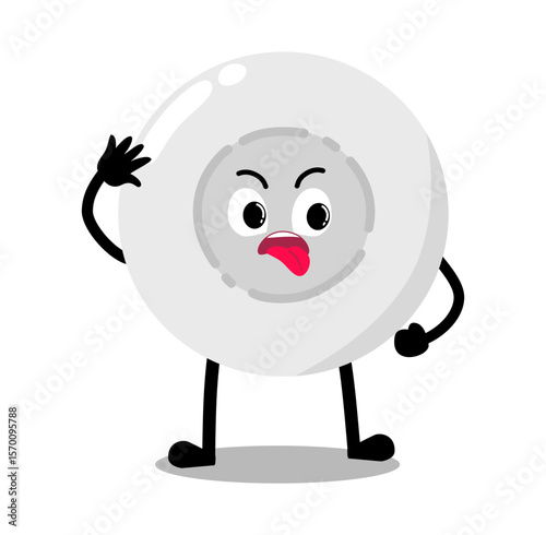 Cute Hand Drawn Naughty White Blood Cell Expression