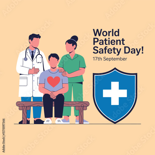 World Patient Safety Day Vector Graphic Doctors, Nurse, Patient