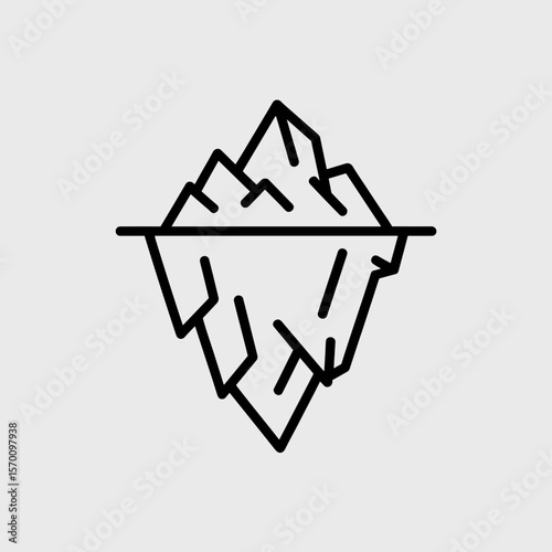 Minimalist line art of an iceberg in a simple design  
