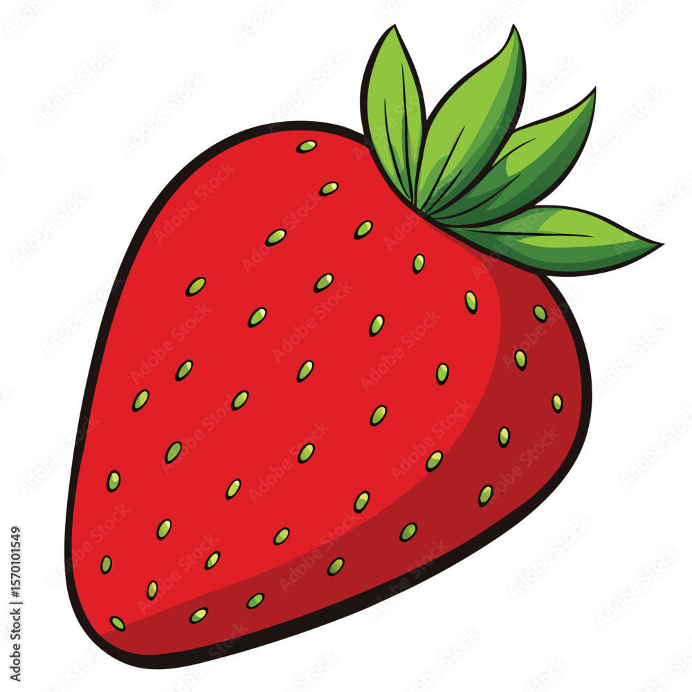 Obraz premium A vibrant strawberry is isolated on white background