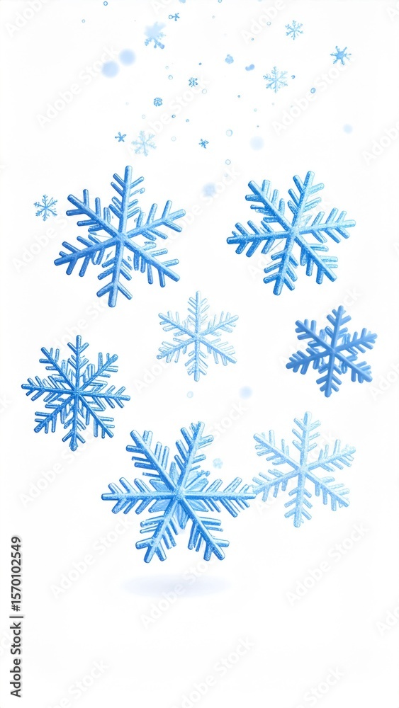 custom made wallpaper toronto digitalFalling Blue Snowflakes on White Background