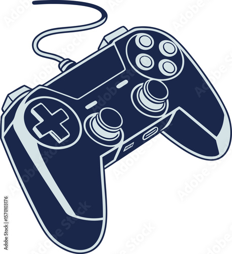 Video game controller isolated on white background for gaming and entertainment concepts vector