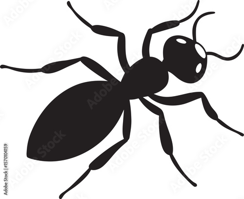 Ant vector silhouette art, ant vector icon, black ant face illustration