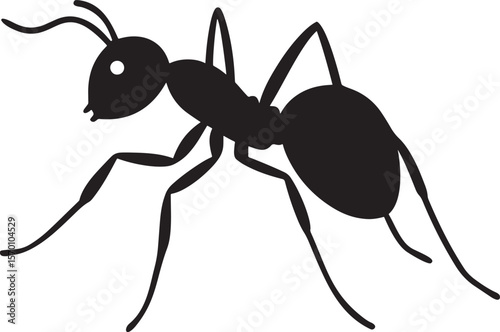 Ant vector silhouette art, ant vector icon, black ant face illustration