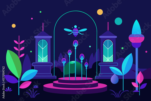 night scene with a lot of candles