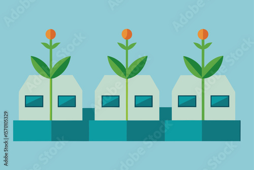  modular crop pods in test field