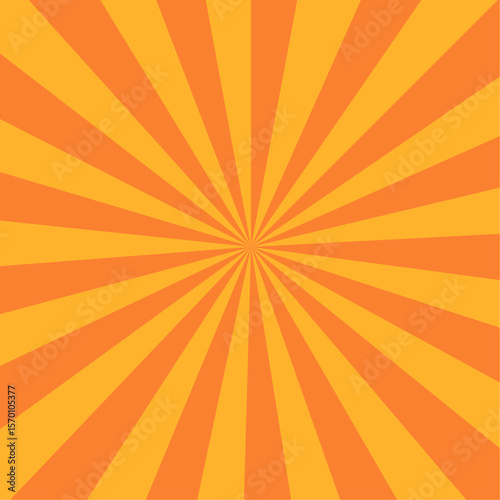A vibrant abstract background with radiating stripes of bright orange and yellow, creating a dynamic, eye-catching, and retro-inspired sunburst effect.