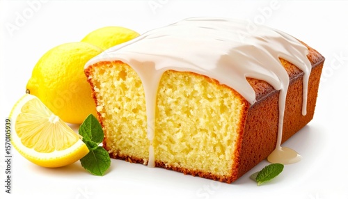 Lemon Loaf Cake with Creamy Glaze and Fresh Lemons