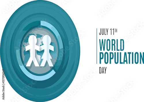 World Population Day paper style background design highlighting population issues