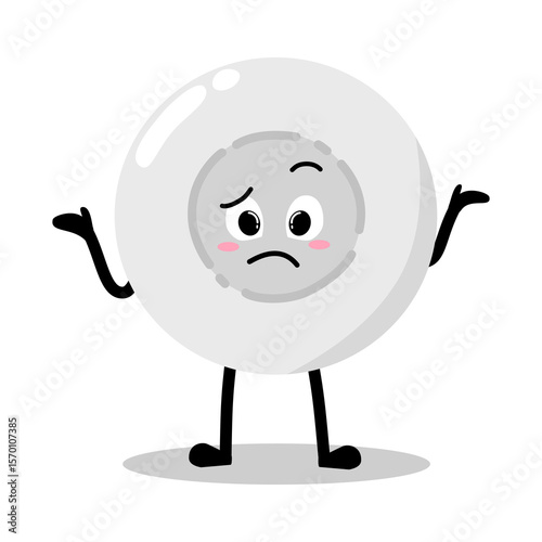 Cute Hand Drawn white Blood Cell Shrug Don't Know