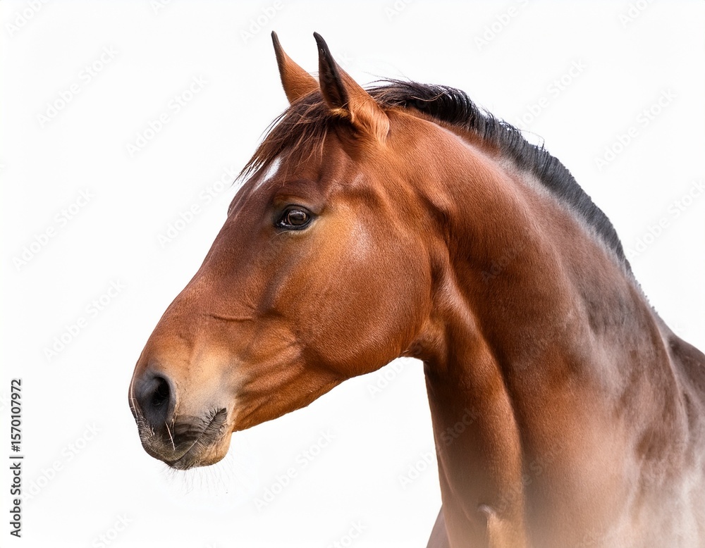 Obraz premium brown horse head isolated on white background