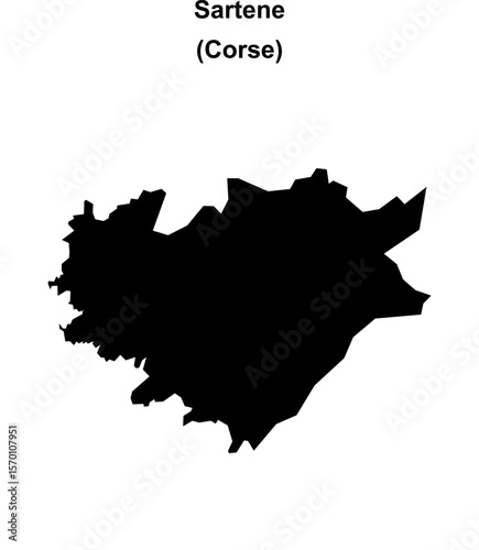 Sartene (Corse) blank outline map