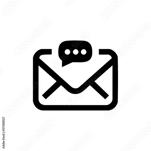 Envelope icon with speech bubble – representing email communication, messaging, or digital correspondence.