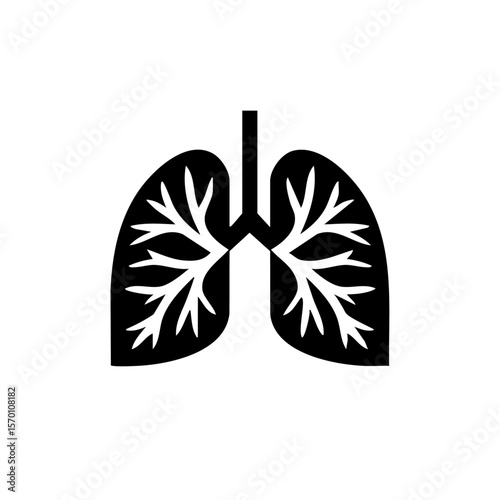 Stylized lungs with branching bronchi – representing respiratory health, breathing, or medical care.