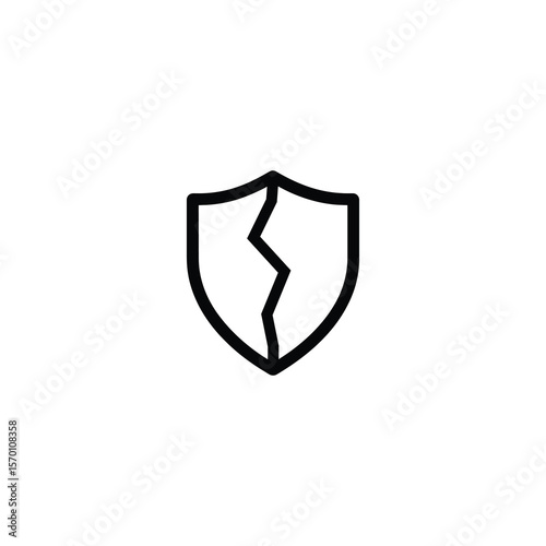 Broken Shield Monoline Icon