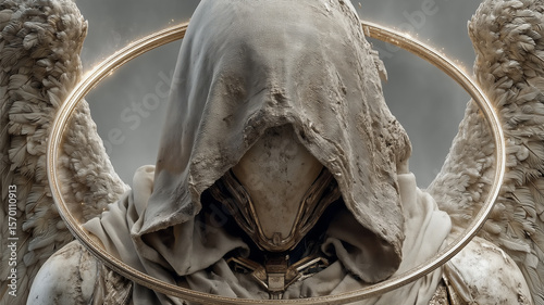 Holy Guardian Resting in Light and Shadow – Generative AI