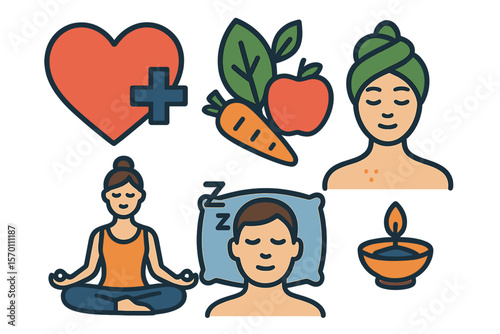 A healthy heart is supported by healthy food, good sleep, yoga, and spa therapy
