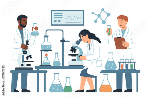 A science laboratory is equipped with professional scientific research tools and staffed by scientist workers, also serving as a medical researchers laboratory for biology scientists or doctors in a