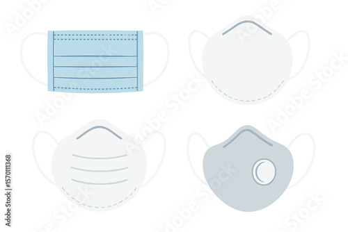 A vector representation of a medical doctor's mask is shown against a blue backdrop, highlighting its role in shielding against viruses, dust, and air pollution