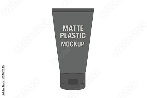 Vector illustration of a matte plastic tube mockup isolated on a white background