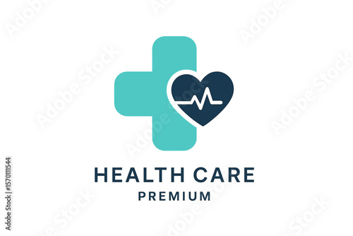 Premium minimal emblem design template for health care and medical logo icon
