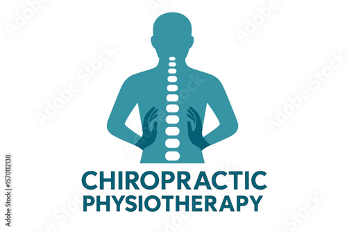 Design for a chiropractic physiotherapy logo, focusing on creative human spinal health care and medical templates
