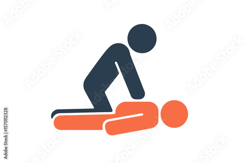 A Cpr vector icon is depicted as a clipart image isolated on a white background