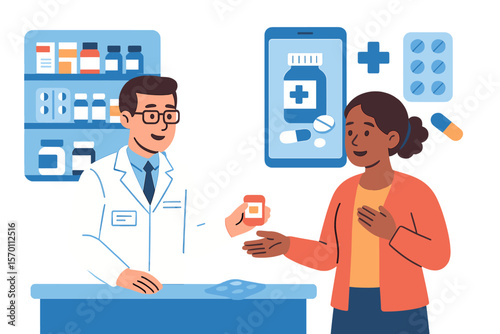The character of a pharmacy business involves a medicine drug store where a pharmacist cares for patients using professional pharmaceutical science