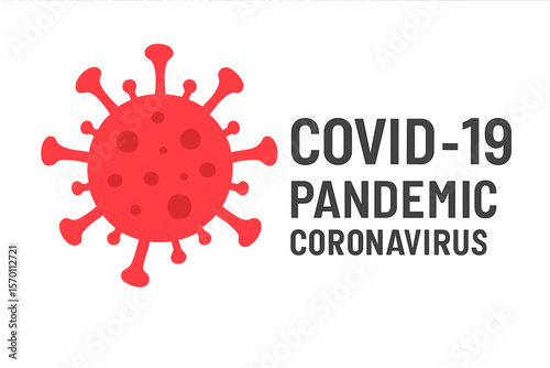 Covid 19 is represented by a pandemic coronavirus symbol and icon vector illustration