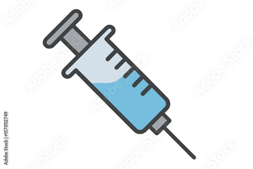 Doctors often utilize syringes to prevent and treat malignant diseases, as represented by the Syringe Icon Vector