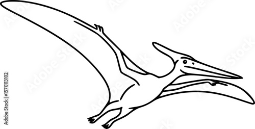 Pterodactyl Flying Reptile Outline Icon