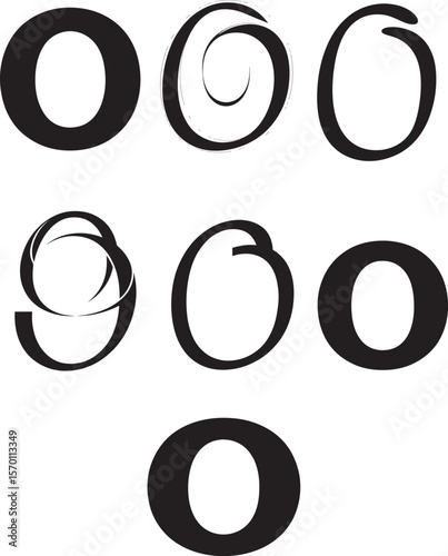 Bold Black Uppercase Letter O Alphabet Icon

