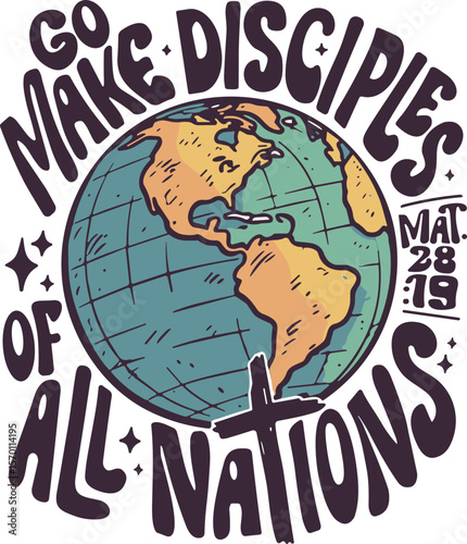 Retro Go Make Disciples Design SVG