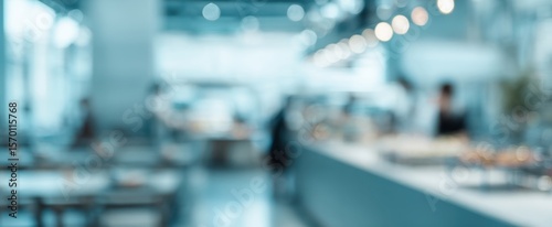 Wallpaper Mural The cozy ambiance of a modern restaurant with blurred background elements. Torontodigital.ca