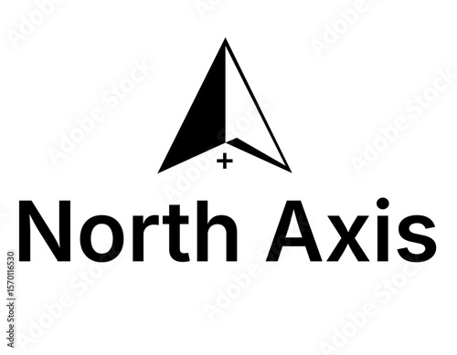 Minimalist Black Compass Logo with Geometric Design – "North Axis" Concept